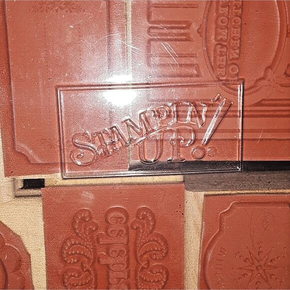 Labelicious Stamp Set Retired Stampin' Up Wood Mounted Kitchen Winter Celebrate - Picture 4 of 4